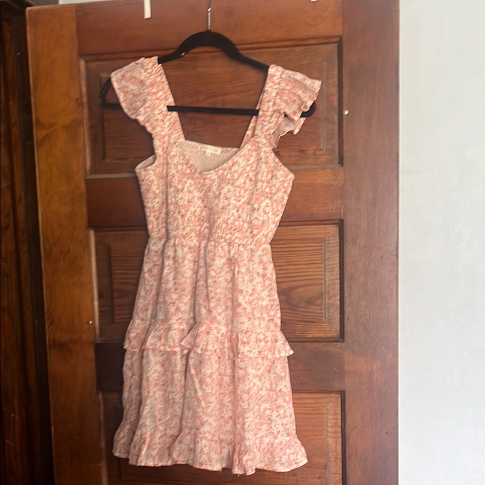 Floral Pink Ruffle Dress